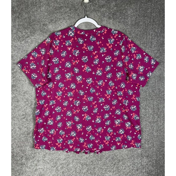 Woman Within Tunic Top Womens Size 22/24 1X Floral Pintuck Pleated Pullover - Picture 2 of 14